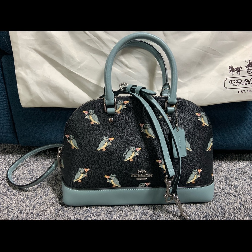 NWOT Coach Party owl satchel with removable strap